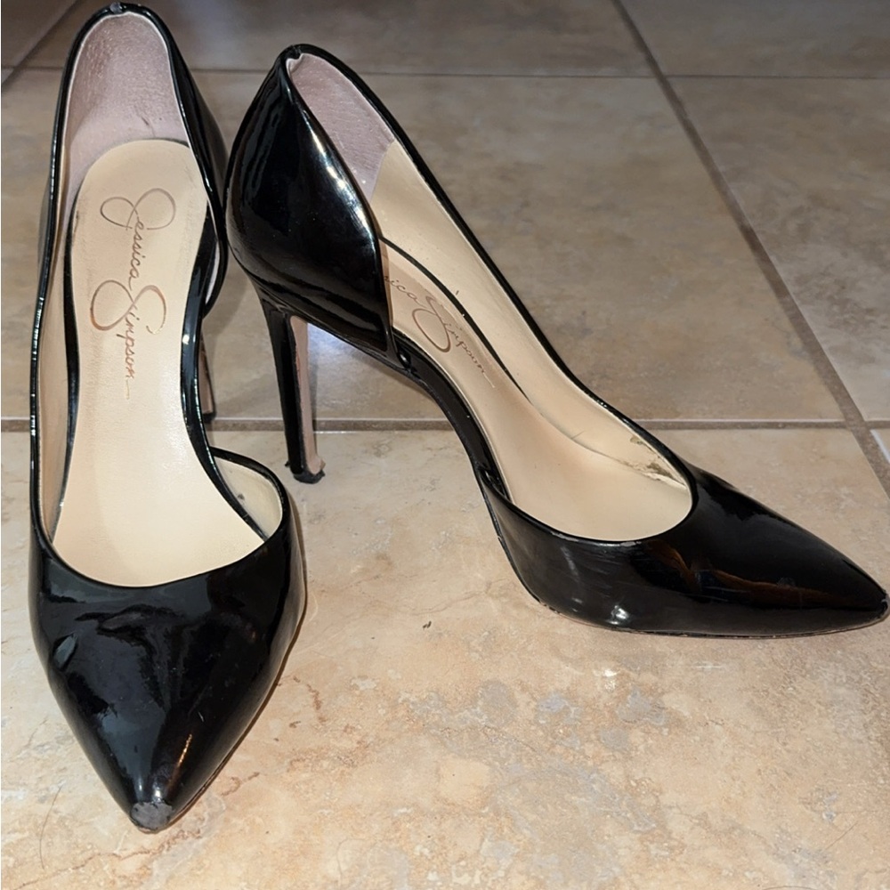 Jessica Simpson Glossy Black Heels